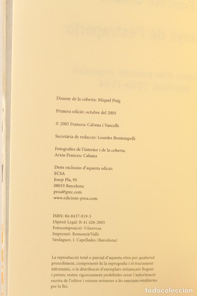 Libros de segunda mano: Els anys de lestraperlo - Francesc Cabana i Vancells - Foto 3