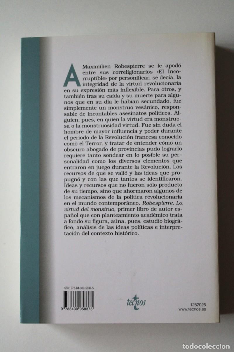 Libros de segunda mano: Demetrio Castro - Robespierre. La virtud del monstruo - Tecnos - Foto 2