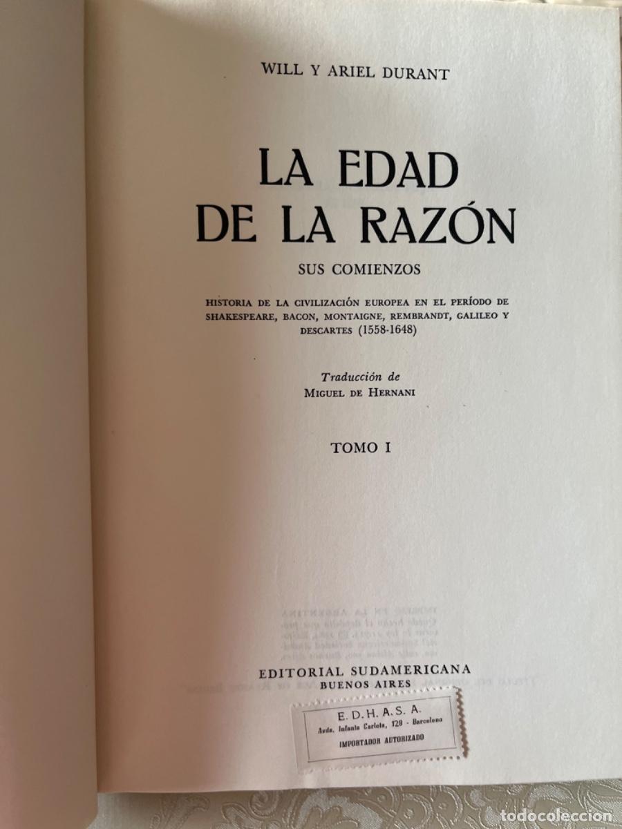 Libros de segunda mano: Durant, Will.- La edad de la raz&oacute;n. Sus comienzos ( 2 vols.) - Foto 3