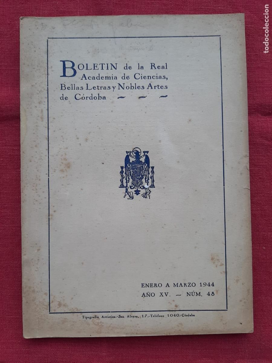 Livres d'occasion: Bolet&iacute;n de la Real Academia de Ciencias, Bellas Letras y Nobles Artes de C&oacute;rdoba N&ordm; 48 - Vv. Aa.