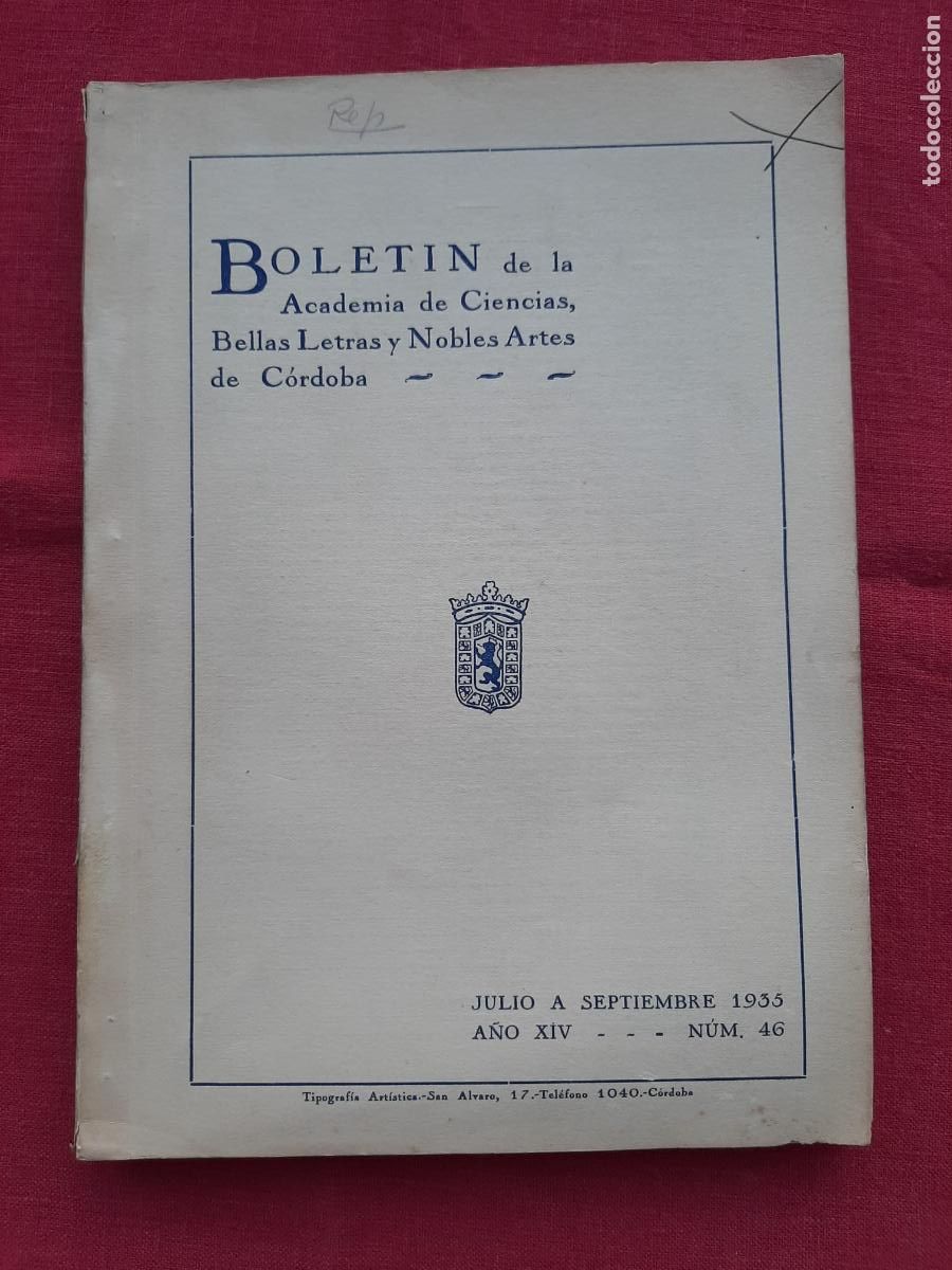 Second hand books: Bolet&iacute;n de la Real Academia de Ciencias, Bellas Letras y Nobles Artes de C&oacute;rdoba N&ordm; 46 - Vv. Aa.