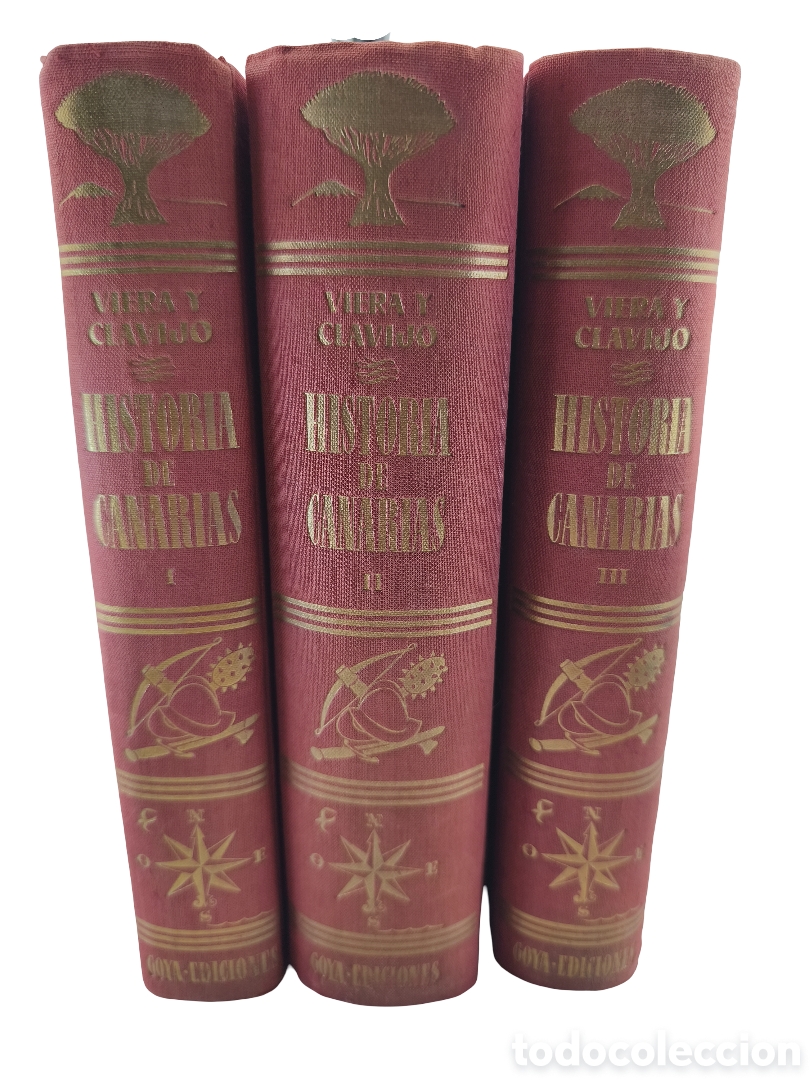 Libros de segunda mano: CANARIAS (1950) Noticias de la Historia General de las Islas Canarias. Viera y Clavijo. 3 Tomos. Edi