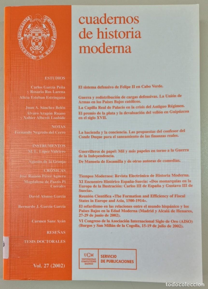Libros de segunda mano: Cuadernos de Historia Moderna vol 27