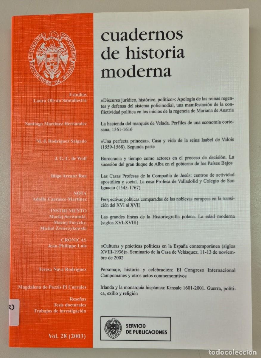 Libros de segunda mano: Cuadernos de Historia Moderna vol 28
