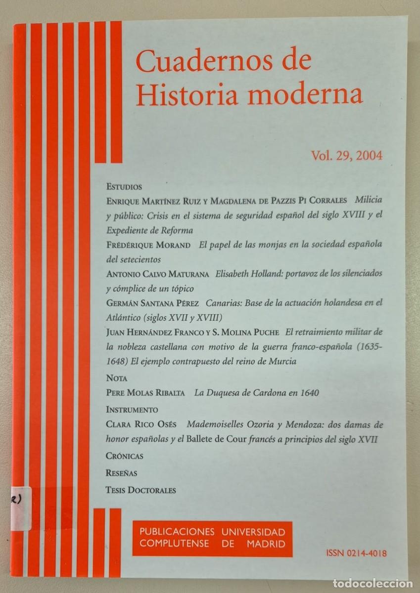 Libros de segunda mano: Cuadernos de Historia Moderna vol 29