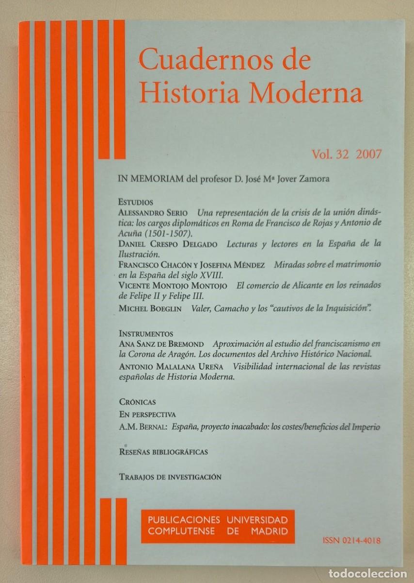 Libros de segunda mano: Cuadernos de Historia Moderna vol 32