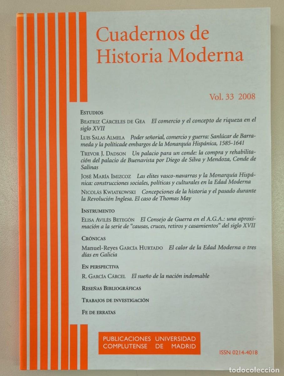 Libros de segunda mano: Cuadernos de Historia Moderna vol 33