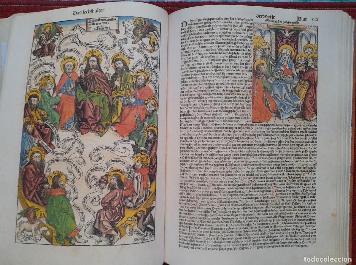Libros de segunda mano: Facs&iacute;mil de la Cr&oacute;nica de Schedel (s. XV) - Foto 4
