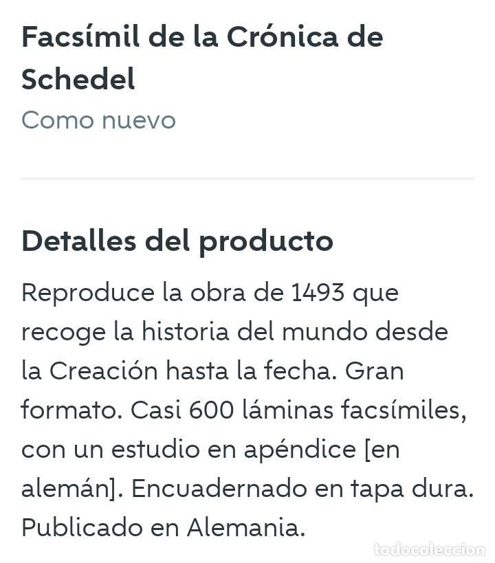 Libros de segunda mano: Facs&iacute;mil de la Cr&oacute;nica de Schedel (s. XV) - Foto 11