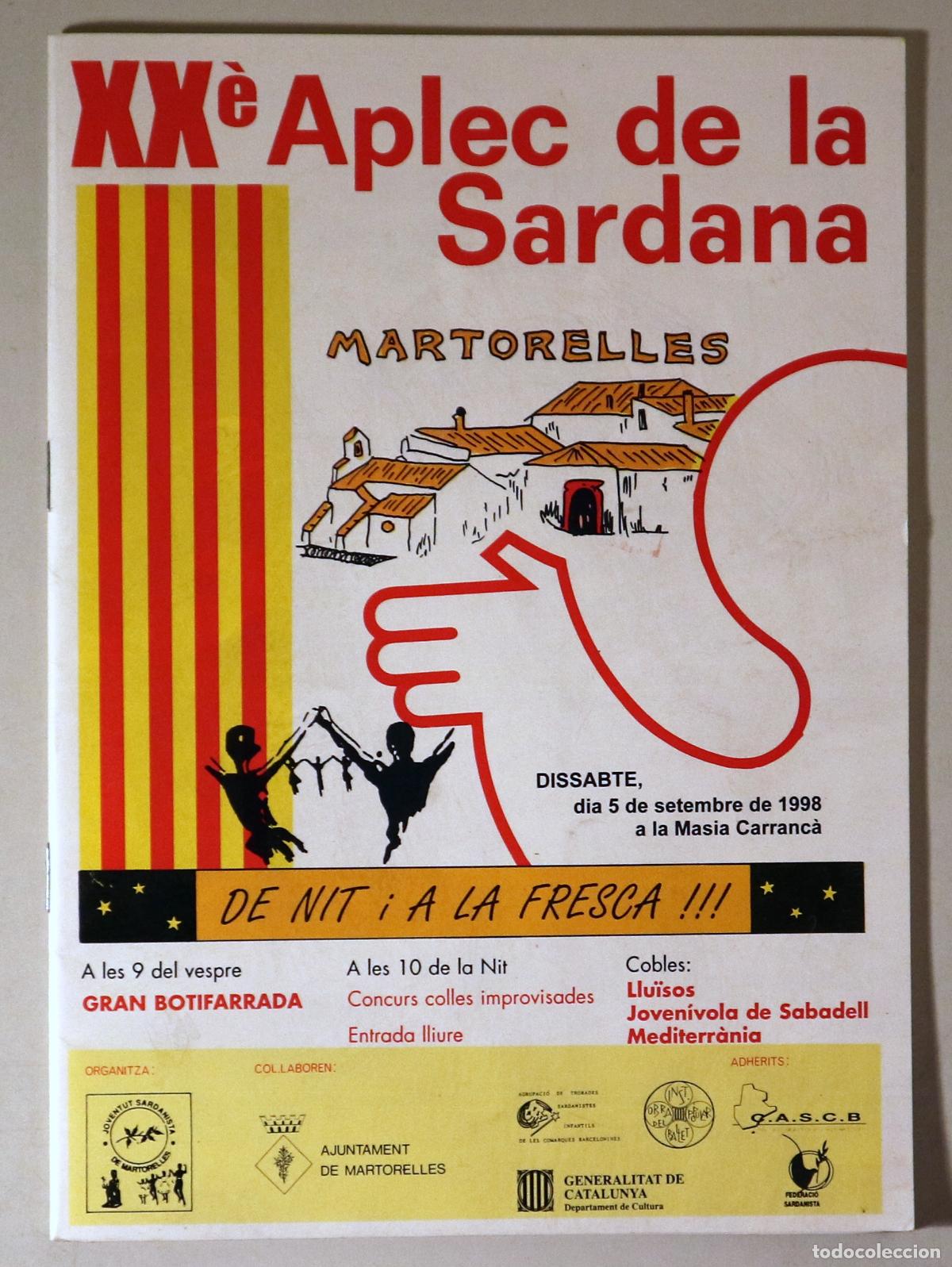 Libros de segunda mano: XX&egrave; APLEC DE LA SARDANA MARTORELLES - Martorelles 1998