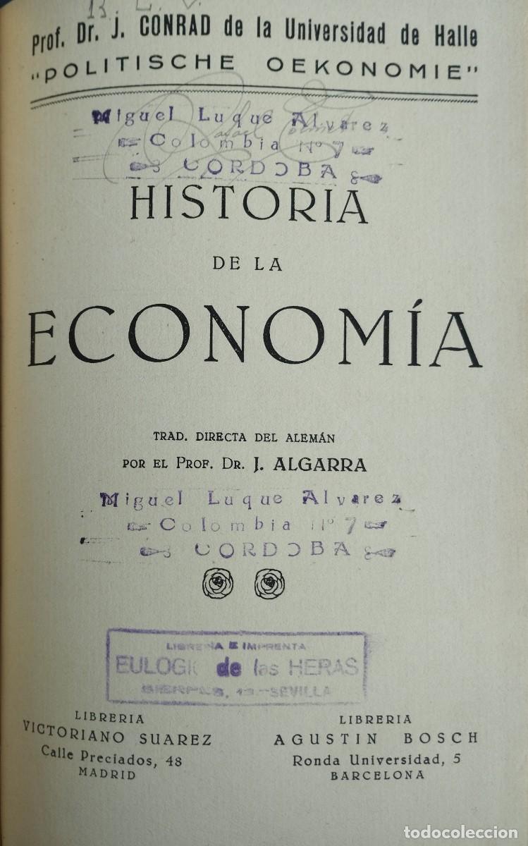 Libros de segunda mano: Historia de la Econom&iacute;a | Prof. Dr. J. Conrad