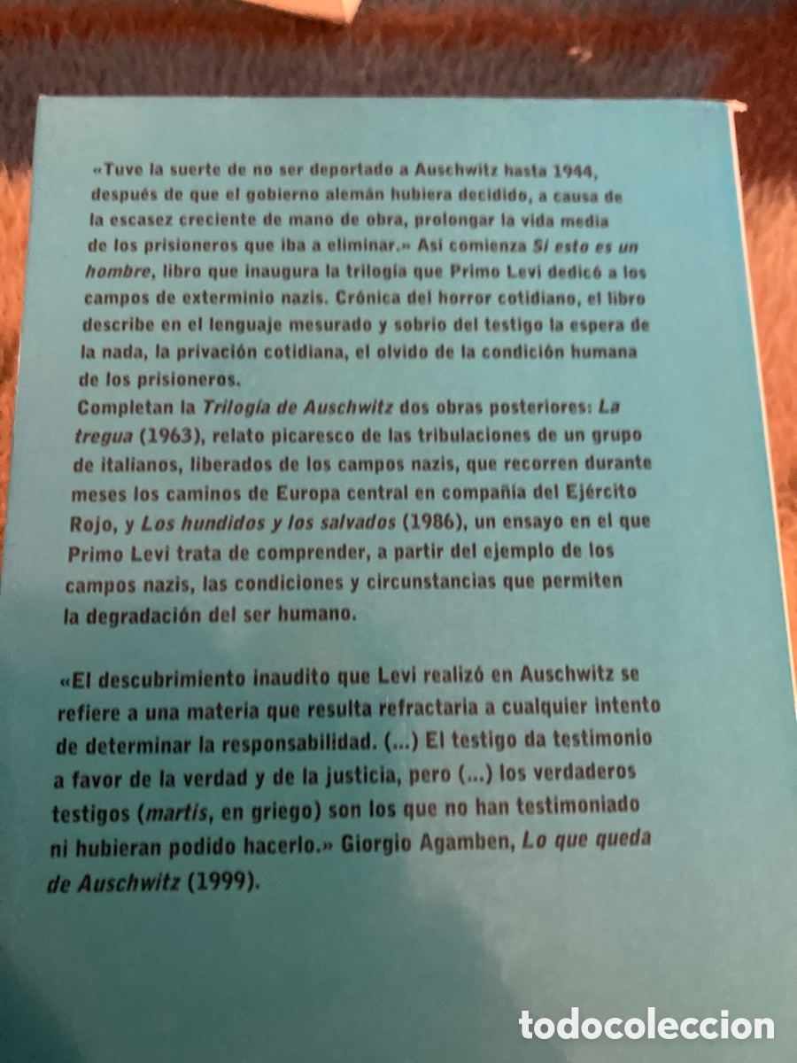 Libros de segunda mano: Libro Trilogia de Auschwitz Libro de Primo Levi. - Foto 3