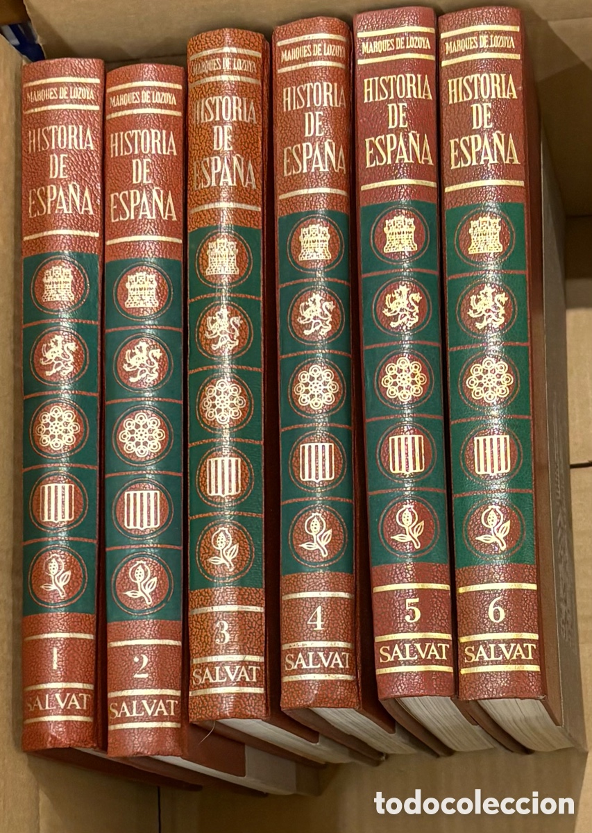 Second hand books: (L125) Historia de Espa&ntilde;a &ndash; Marqu&eacute;s de Lozoya &ndash; 6 tomos completos &ndash; Salvat 1973