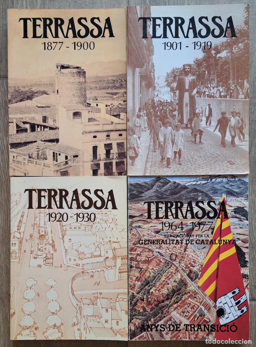 Libros de segunda mano: Lote 4 libros la vida social de Terrassa / Tarrasa 1877-1977 (im&aacute;genes de &eacute;poca, textos en catal&aacute;n)