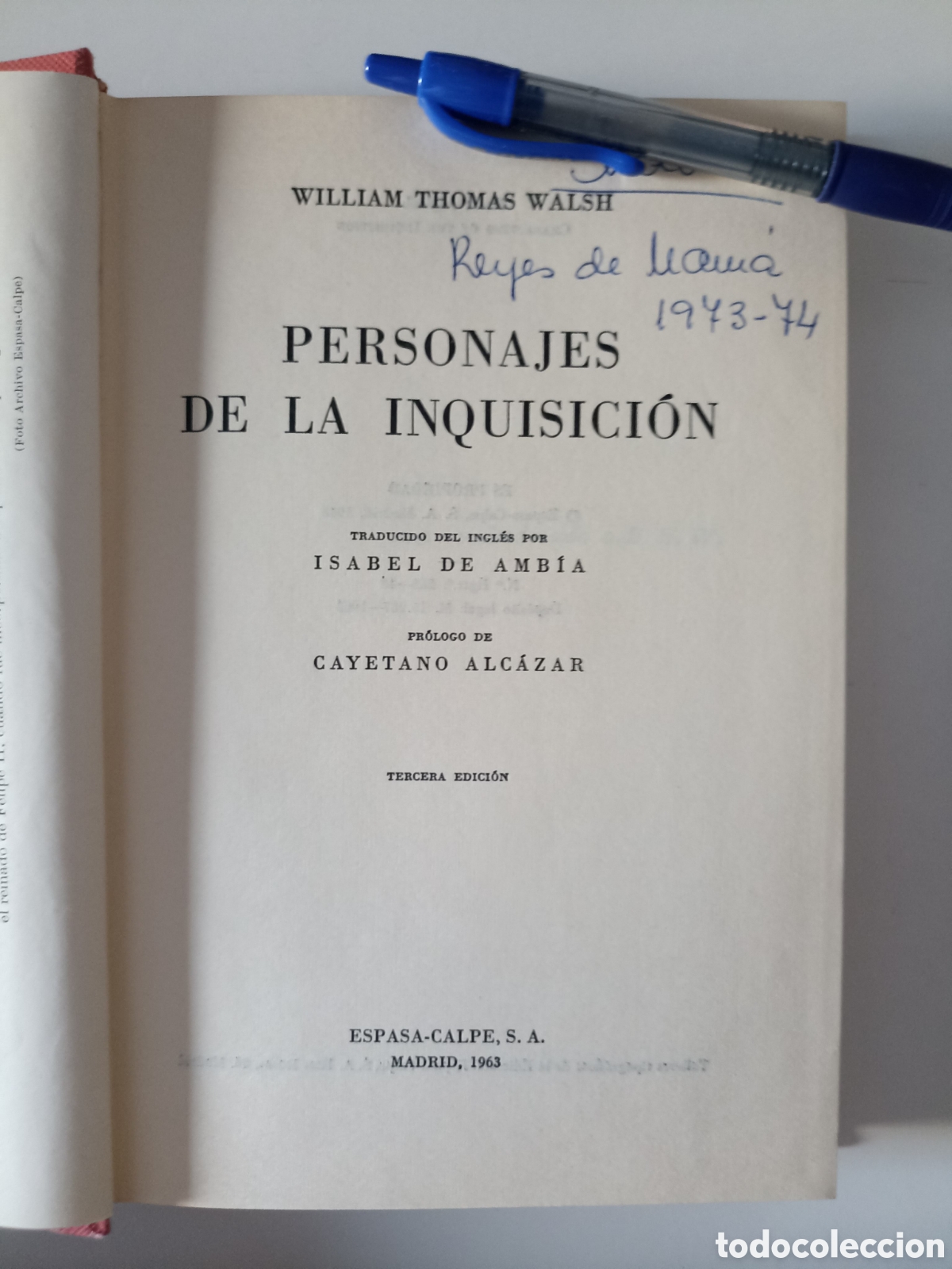 Libros de segunda mano: William Thomas Walsh - Personajes de la Inquisici&oacute;n (Espasa-Calpe, 1963)