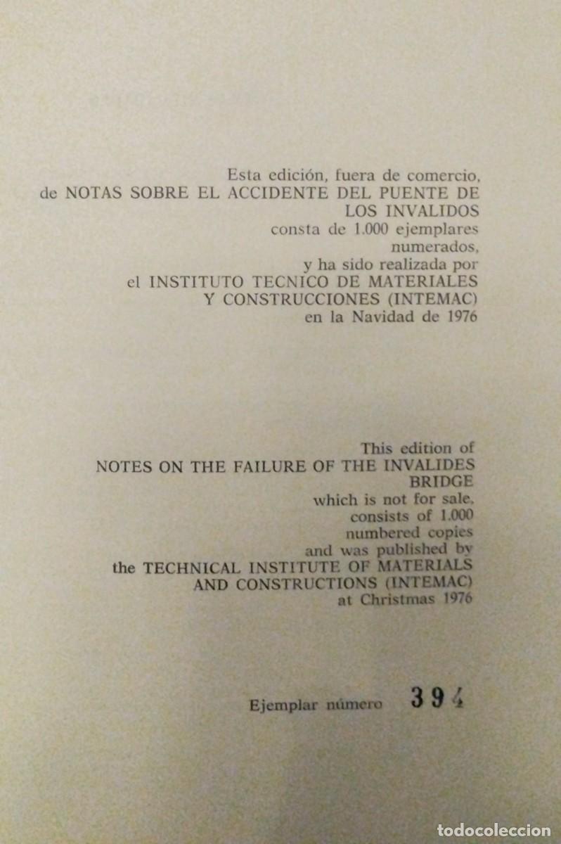 Libros de segunda mano: NOTAS SOBRE EL ACCIDENTE DEL PUENTE DE LOS INV&Aacute;LIDOS - Foto 1