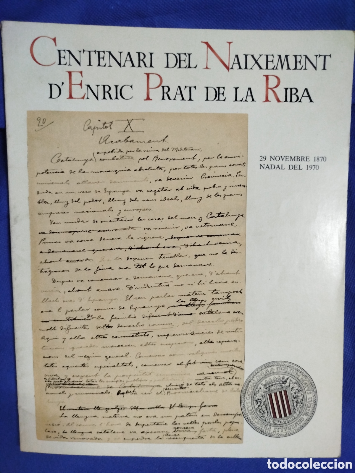 Libros de segunda mano: Centenari del Naixement d'Enric Prat de la Riba