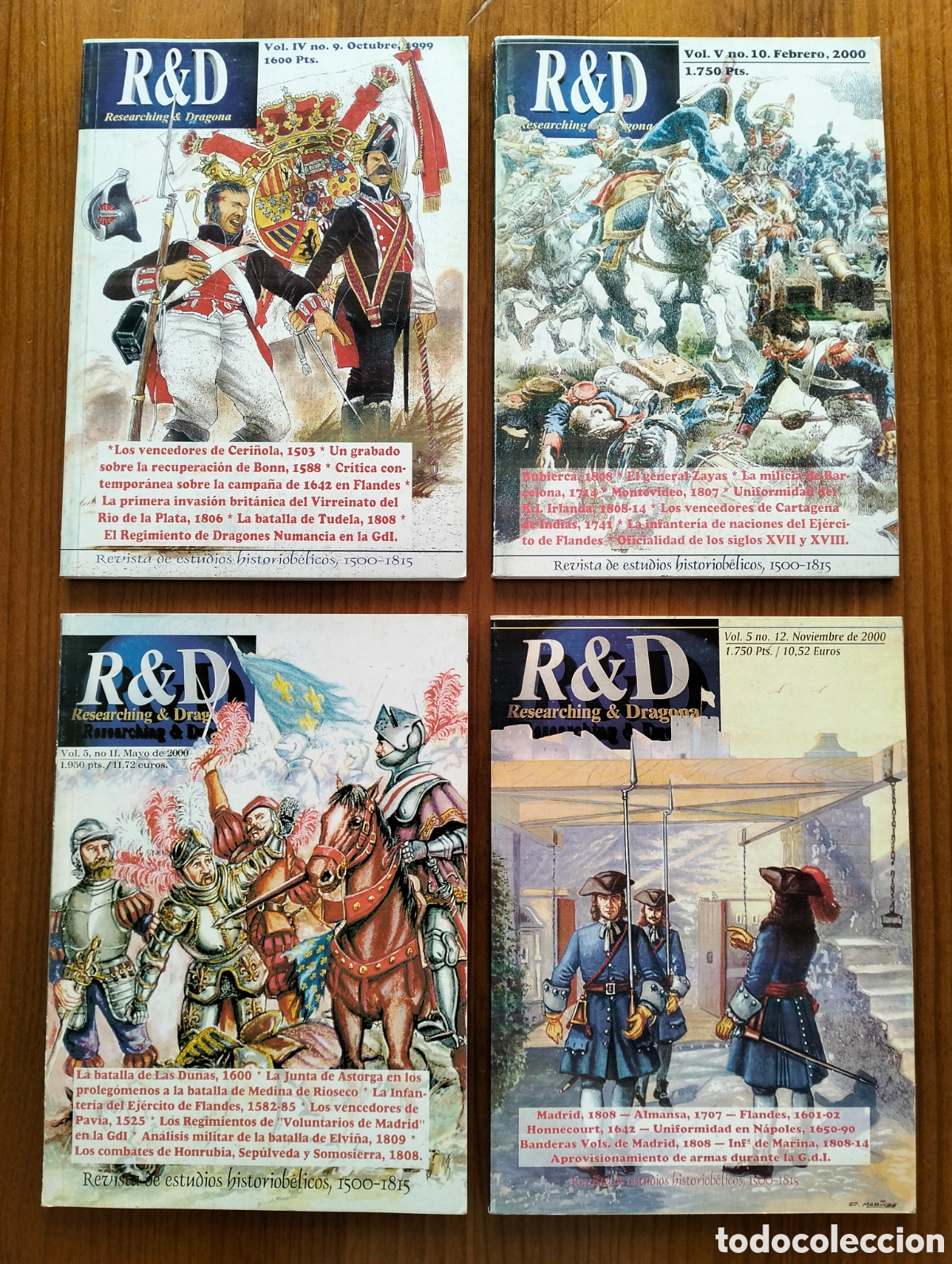 Gebrauchte B&uuml;cher: RESEARCHING & DRAGONA Estudios e investigaci&oacute;n hist&oacute;rico-militar 1500-1815 (N&uacute;m. 9-12), 1999-2000
