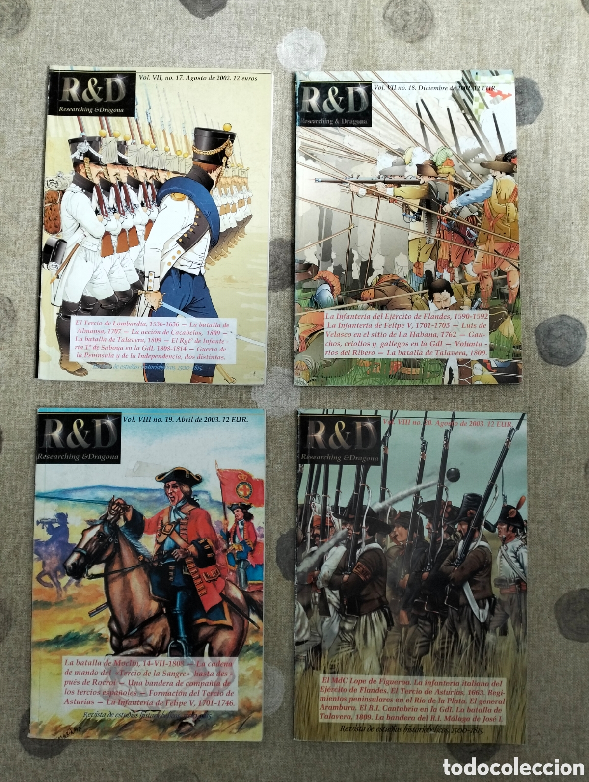 Libros de segunda mano: RESEARCHING & DRAGONA Estudios e investigaci&oacute;n hist&oacute;rico-militar 1500-1815 (N&uacute;m. 17-20), 2002-2003
