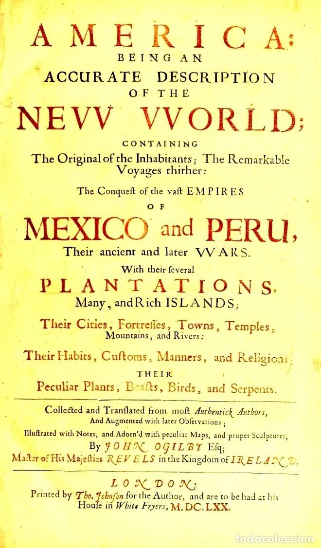 Libros de segunda mano: America: being the latest, and most accurate description of the New World - Arnoldus Montanus