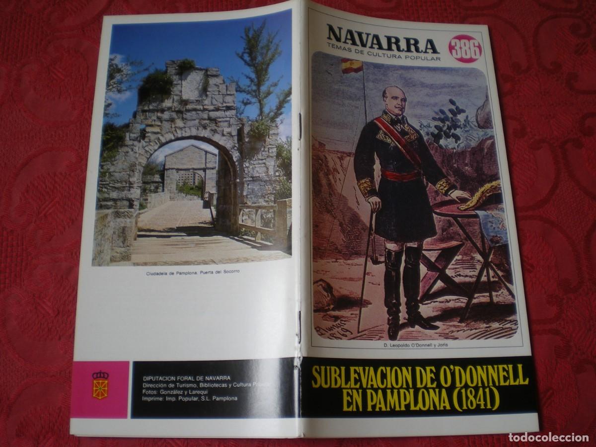 Libros de segunda mano: NAVARRA TEMAS DE CULTURA POPULAR 386. SUBLEVACI&Oacute;N DE O&rsquo;DONNELL EN PAMPLONA 1841. JAIME DEL BURGO.
