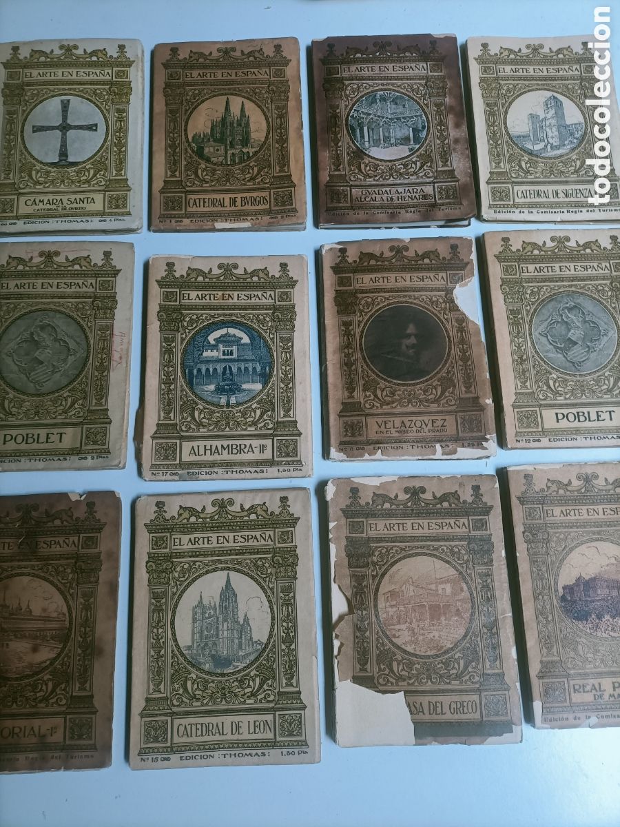 Libros de segunda mano: Lote 12 El arte en Espa&ntilde;a. Catedral de Sig&uuml;enza. Escorial. Catedral de Burgos. Le&oacute;n. Vel&aacute;zquez tomos