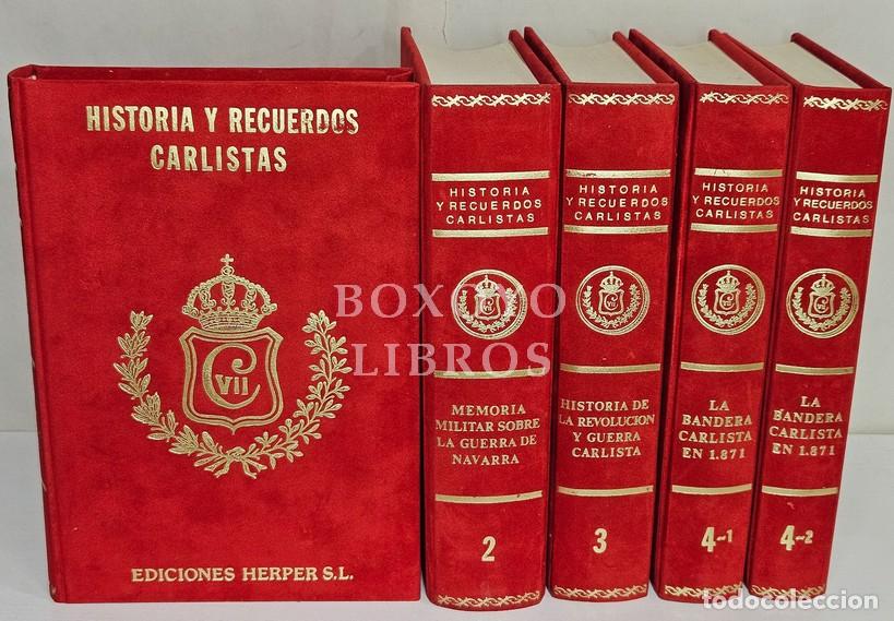 Libros de segunda mano: AAVV. Historia y recuerdos carlistas. 5 tomos (4 obras en 5 vol&uacute;menes)