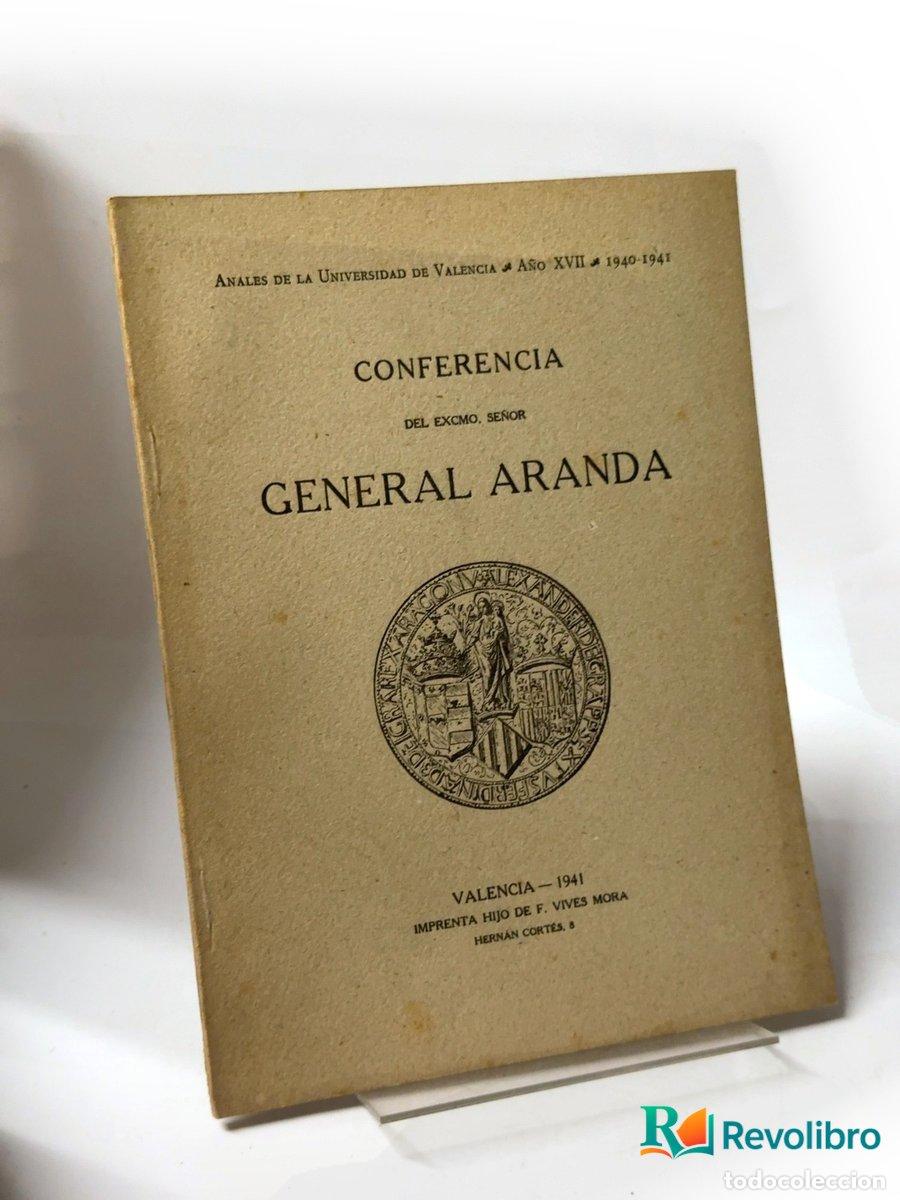 Libros de segunda mano: Conferencia del Excmo. se&ntilde;or general Aranda