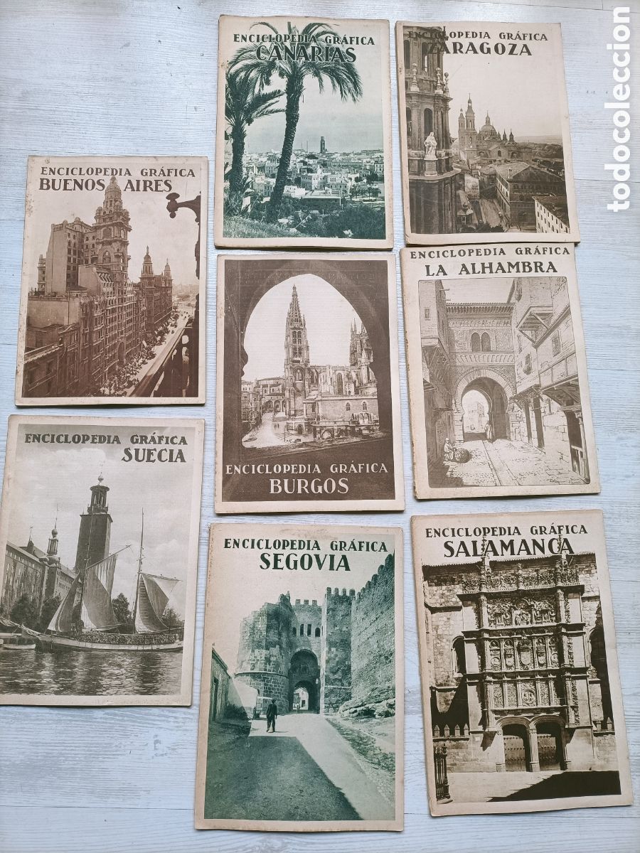 Libros de segunda mano: Lote 8 enciclopedia gr&aacute;fica. Burgos. Segovia. Buenos Aires. Suecia. Canarias. Zaragoza. Salamanca. A