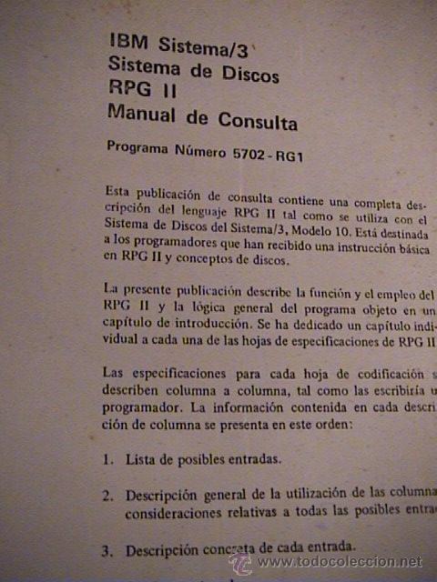 Libros de segunda mano: RPGII. IBM. MANUAL DE CONSULTA 1971 - Foto 1