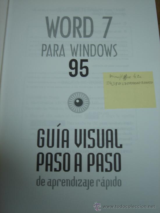 Libros de segunda mano: LIBRO INFORMATICA - WORD 7 PARA WINDOWS 95 - GUIA VISUAL - INFORBOOKS 1996 - Foto 2