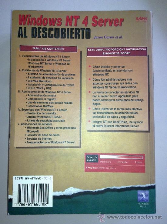 Libros de segunda mano: Windows NT 4 Server AL DESCUBIERTO - Foto 3