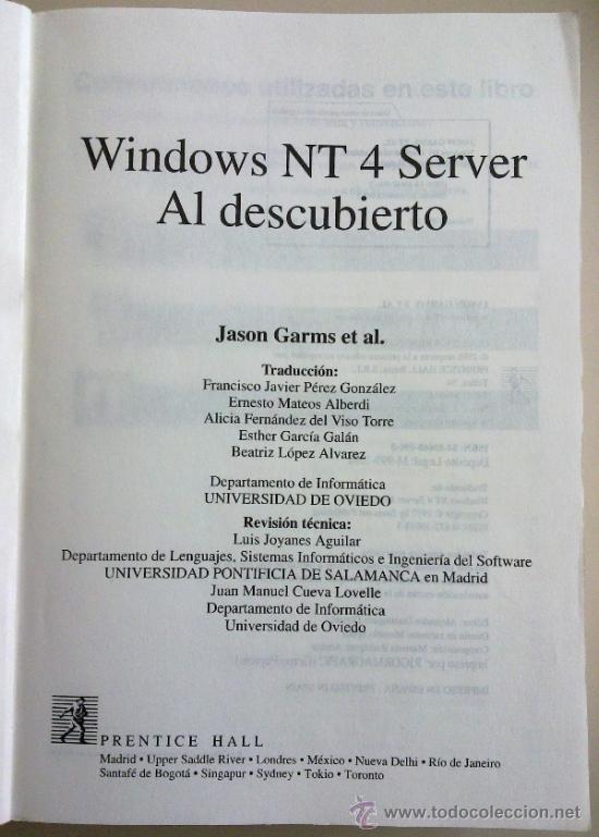 Libros de segunda mano: Windows NT 4 Server AL DESCUBIERTO - Foto 4