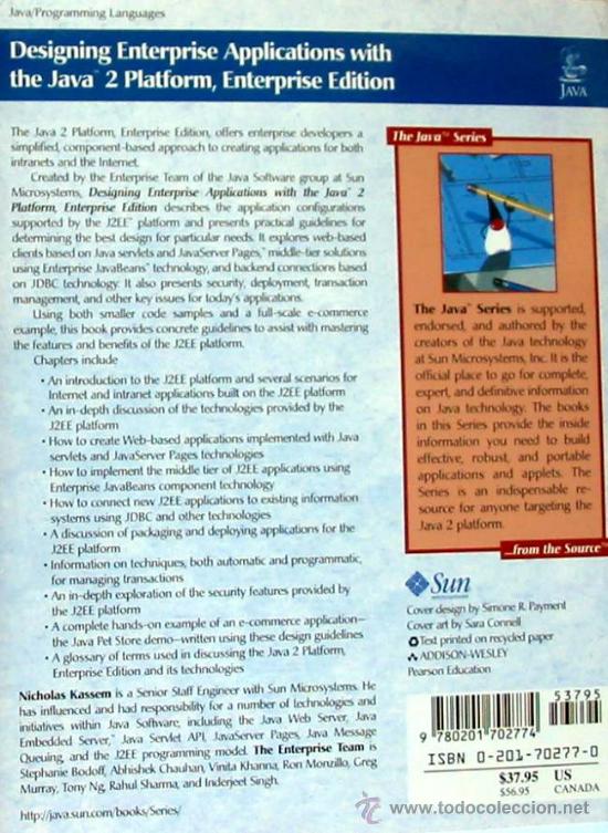 Libros de segunda mano: DESIGNING ENTERPRISE APPLICATIONS WITH THE JAVA 2 PLATFORM, ENTERPRISE EDITION - EN INGL&Eacute;S - Foto 2