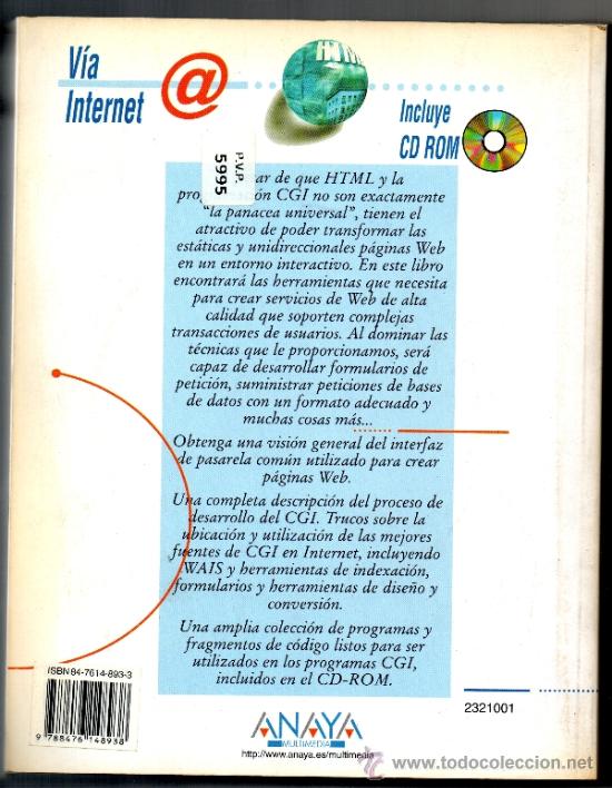 Libros de segunda mano: FUNDAMENTOS DE PROGRAMACION CON HTML & CGI - ANAYA - NO TIENE EL CD ROM - Foto 2