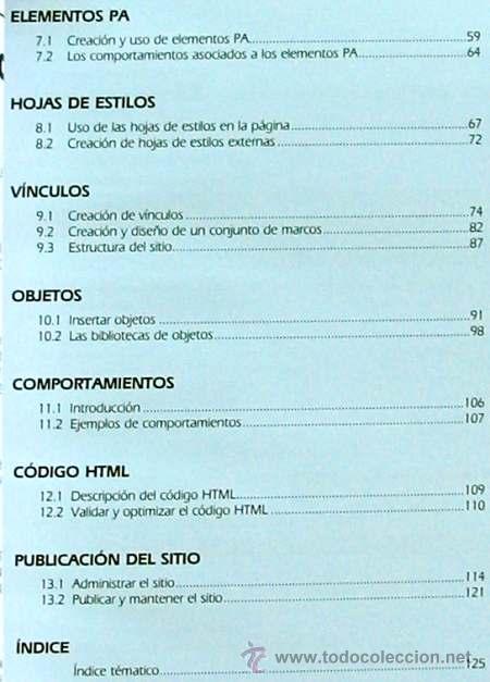 Libros de segunda mano: DREAMWEAVER CS3 PARA PC / MAC - GU&Iacute;A PR&Aacute;CTICA - ED. ENI 2008 - VER &Iacute;NDICE - Foto 4