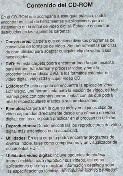 Libros de segunda mano: VIDEO DIGITAL - GU&Iacute;A PR&Aacute;CTICA ANAYA - 2003 - PRECINTADO Y CON EL DISCO ORIGINAL - Foto 2