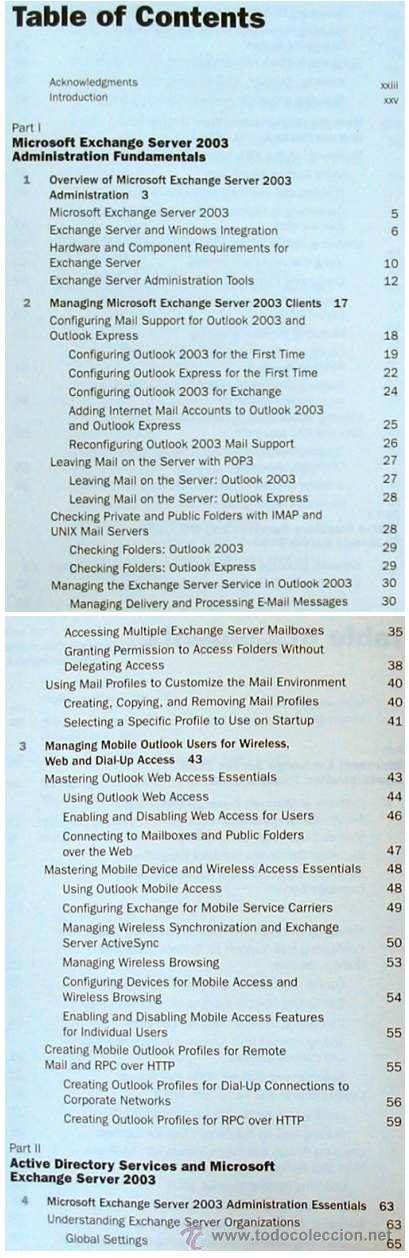 Libros de segunda mano: EXCHANGE SERVER 2003 - ADMINISTRATORS POCKET CONSULTANT - EN INGLES - VER &Iacute;NDICE - Foto 3