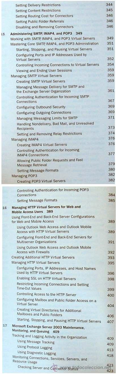 Libros de segunda mano: EXCHANGE SERVER 2003 - ADMINISTRATORS POCKET CONSULTANT - EN INGLES - VER &Iacute;NDICE - Foto 9