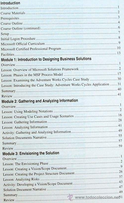 Libros de segunda mano: 2710B: ANALYZING REQUIREMENTS AND DEFINING MICROSOFT .NET - SOLUTION ARCHITECTURES - CURSO EN INGLES - Foto 2