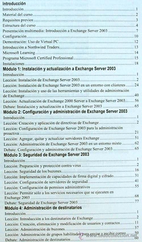 Libros de segunda mano: 2404A: IMPLEMENTACI&Oacute;N Y ADMINISTRACI&Oacute;N DE MICROSOFT EXCHANGE SERVER 2003 - INCLUYE DISCO -VER &Iacute;NDICE - Foto 3
