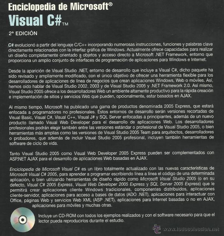 Libros de segunda mano: Enciclopedia de Microsoft Visual C# (2&ordf; Edici&oacute;n) [inform&aacute;tica programaci&oacute;n aplicaciones] - Foto 2