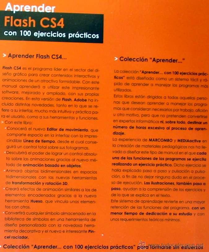 Libros de segunda mano: FLASH CS4 - APRENDER CON 100 EJERCICIOS PR&Aacute;CTICOS - MARCOMBO 2009 - VER &Iacute;NDICE - Foto 2