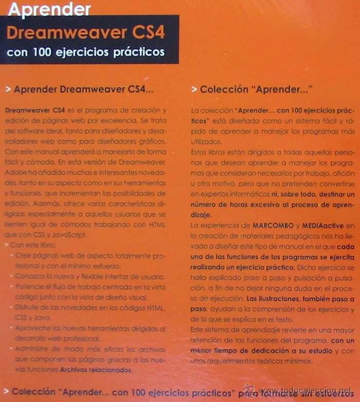 Libros de segunda mano: DREAMWEAVER CS4 - APRENDER CON 100 EJERCICIOS PR&Aacute;CTICOS - MARCOMBO 2009 - VER &Iacute;NDICE - Foto 2