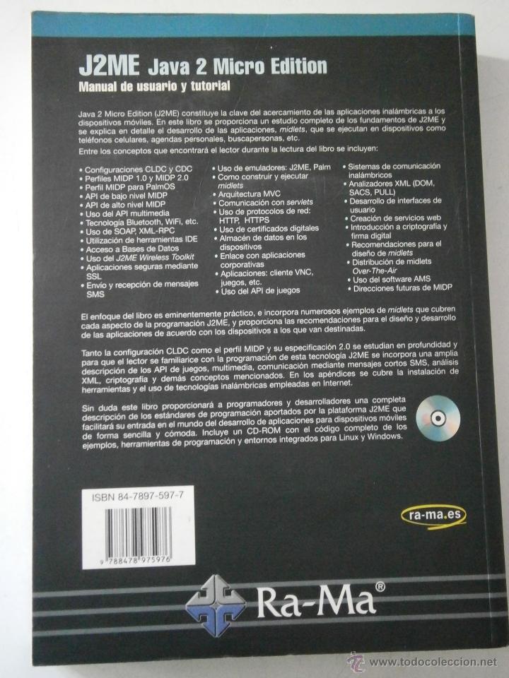 Libros de segunda mano: J2ME Java 2 Micro Edition CD ROM Froufe Quintas Jorge Cardenas RAMA 2003 TM - Foto 3