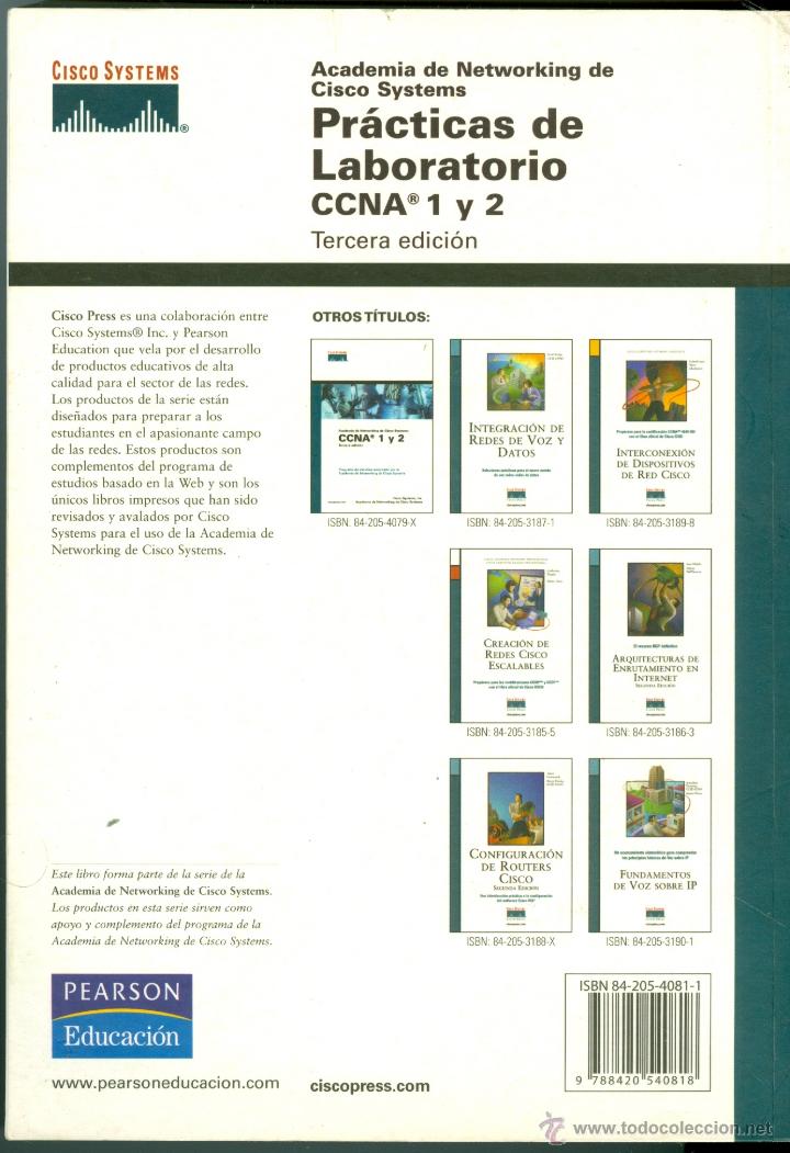 Libros de segunda mano: CCNA 1 Y 2 PR&Aacute;CTICAS DE LABORATORO (ACADEMIA DE NETWORKING DE CISCO SYSTEMS) EN CASTELLANO - Foto 2