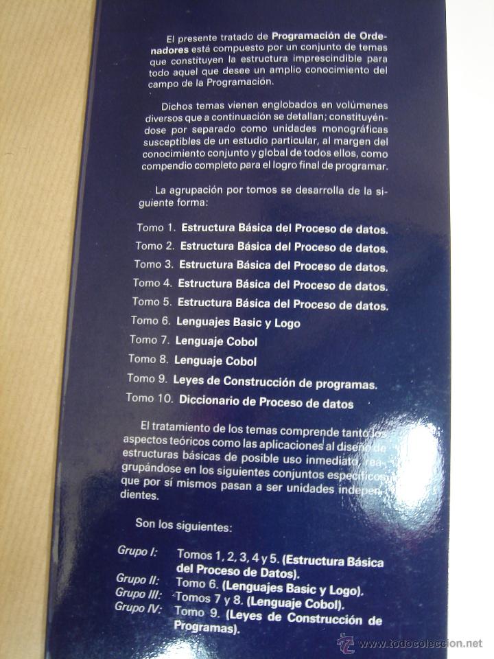 Libros de segunda mano: LIBRO INFORMATICA - TOMO 1 - PROGRAMACION DE ORDENADORES- EST. BASICA DEL PROCESO DATOS - ECC 1986 - Foto 3