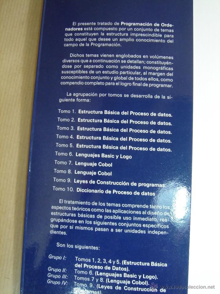 Libros de segunda mano: LIBRO INFORMATICA - TOMO 2 - PROGRAMACION DE ORDENADORES- EST. BASICA DEL PROCESO DATOS - ECC 1986 - Foto 3