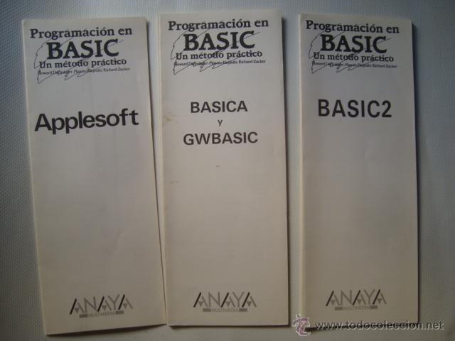Libros de segunda mano: 3 PROGRAMACI&Oacute;N EN BASIC BASIC2 BASICA GWBASIC APPLESOFT. COMANDOS (ANAYA). 40 P&Aacute;G. - Foto 1