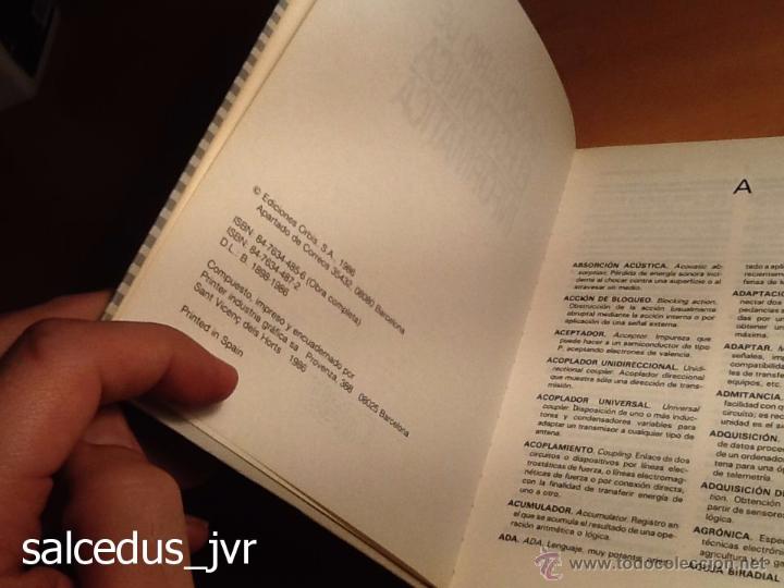 Libros de segunda mano: Diccionario de Electr&oacute;nica Inform&aacute;tica Orbis Marcombo 1986 Libro en Excelente Estado - Foto 7